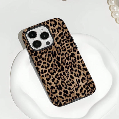 Black Leopard Pattern Fashion Phone Case, Leopard Print Phone Case, Black Leopard Design Phone Case Compatible With IPhone 17, 16e, 15 Pro Max, 14 Plus, 14 Pro, 13, 12, 11 Birthday