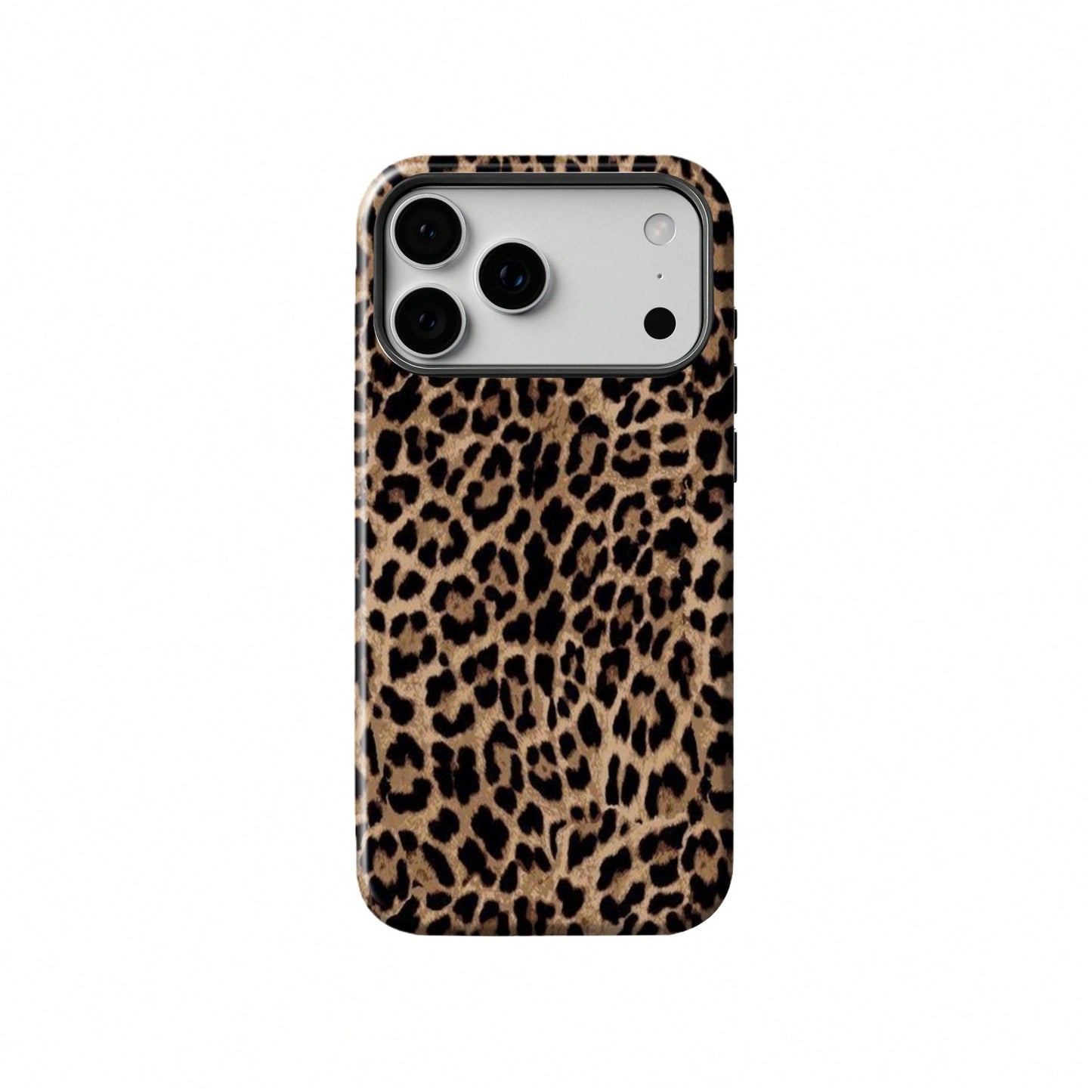 Black Leopard Pattern Fashion Phone Case, Leopard Print Phone Case, Black Leopard Design Phone Case Compatible With IPhone 17, 16e, 15 Pro Max, 14 Plus, 14 Pro, 13, 12, 11 Birthday