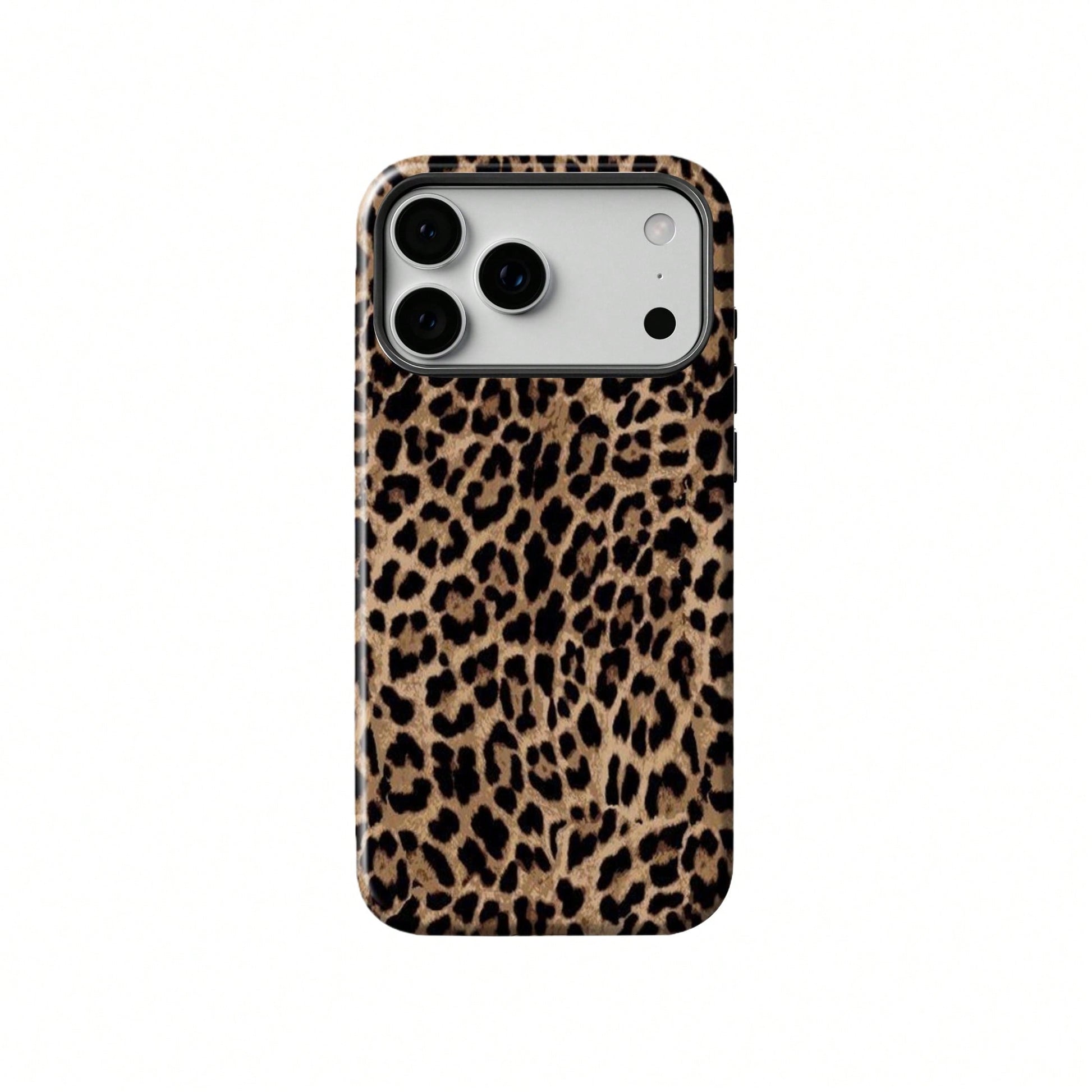 Black Leopard Pattern Fashion Phone Case, Leopard Print Phone Case, Black Leopard Design Phone Case Compatible With IPhone 17, 16e, 15 Pro Max, 14 Plus, 14 Pro, 13, 12, 11 Birthday