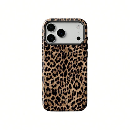Black Leopard Pattern Fashion Phone Case, Leopard Print Phone Case, Black Leopard Design Phone Case Compatible With IPhone 17, 16e, 15 Pro Max, 14 Plus, 14 Pro, 13, 12, 11 Birthday