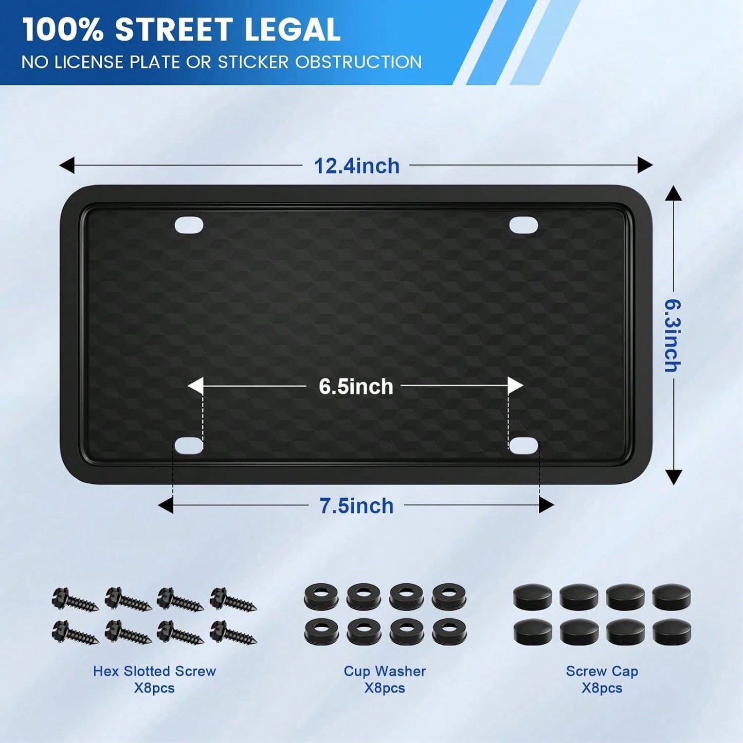 Black License Plate Frames Holder, 2 Pack Car License Plate Covers, Universal US Front &Amp; Rear Truck Frame Bracket Protector Mounting Kit Accessories