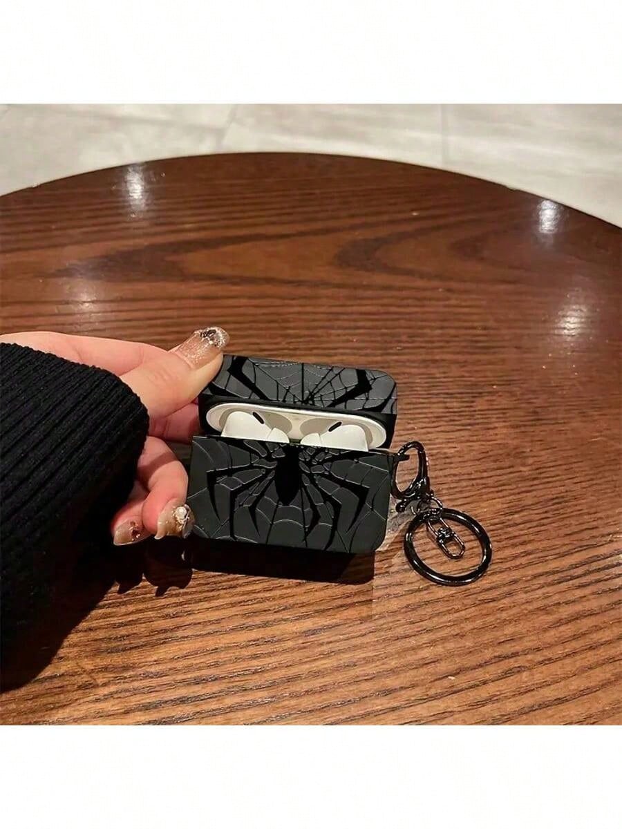 Black Spider/Butterfly Style Protective Case Compatible With Apple Wireless Earphones, Anti-Scratch And Anti-Drop Cover