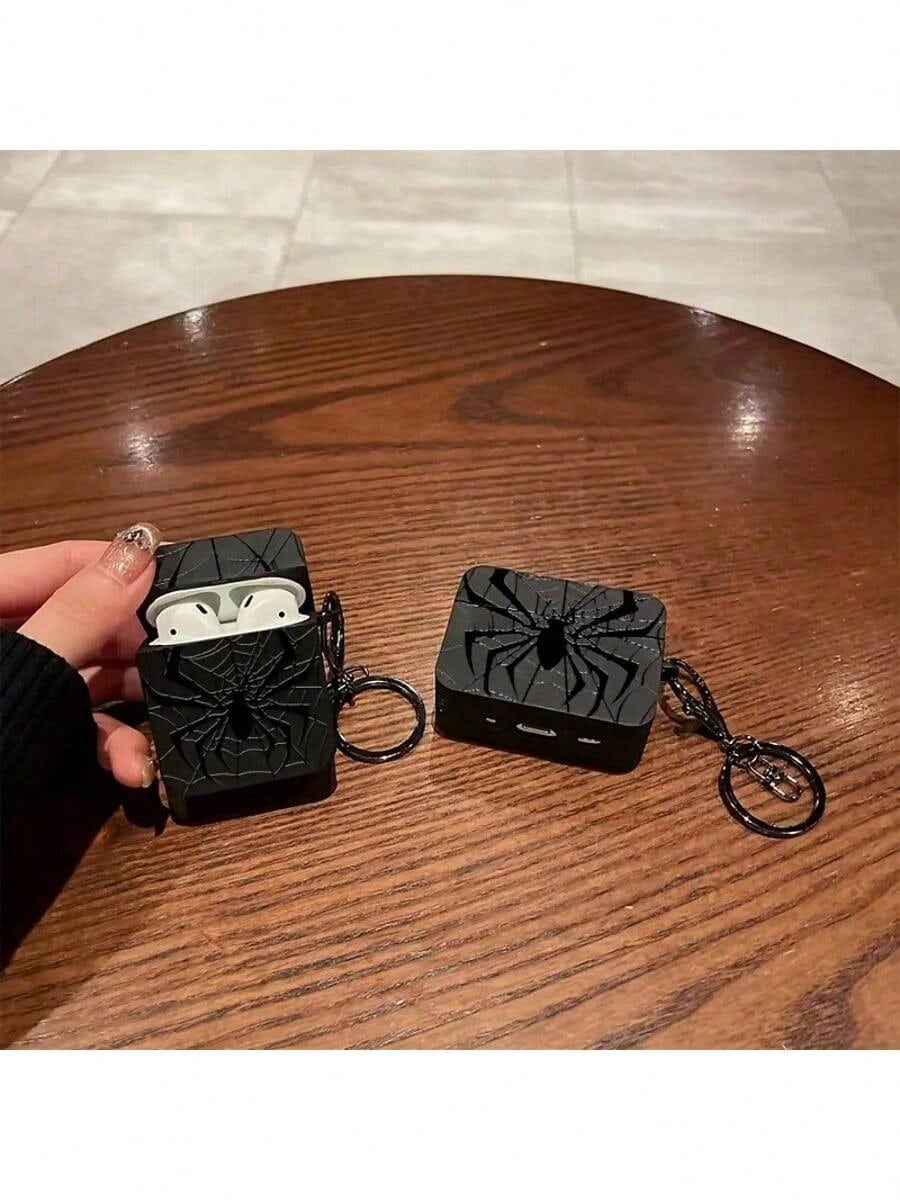 Black Spider/Butterfly Style Protective Case Compatible With Apple Wireless Earphones, Anti-Scratch And Anti-Drop Cover