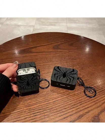 Black Spider/Butterfly Style Protective Case Compatible With Apple Wireless Earphones, Anti-Scratch And Anti-Drop Cover