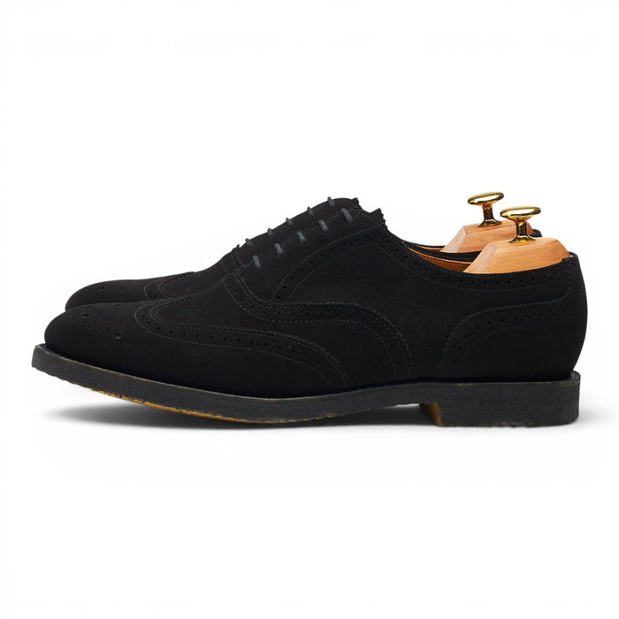 Black Suede Oxford Brogues UK 8.5 F