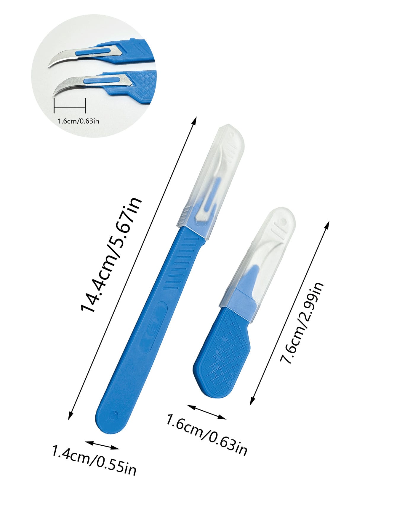 Blue Curved Seam Ripper With Sharp Blade And Non-Slip Handle, With Protective Cover, 2 Portable Sizes Available, Suitable For Home Sewing, Handmade DIY, Quilting, Embroidery Correction And Clothing Al