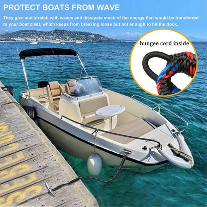 Boat Bungee Dock Lines, Mooring Lines, Boating Gifts For Men, Boat Accessories, Pontoon Accessories, Perfect For Bass Boat, Jet Ski (6 Feet)
