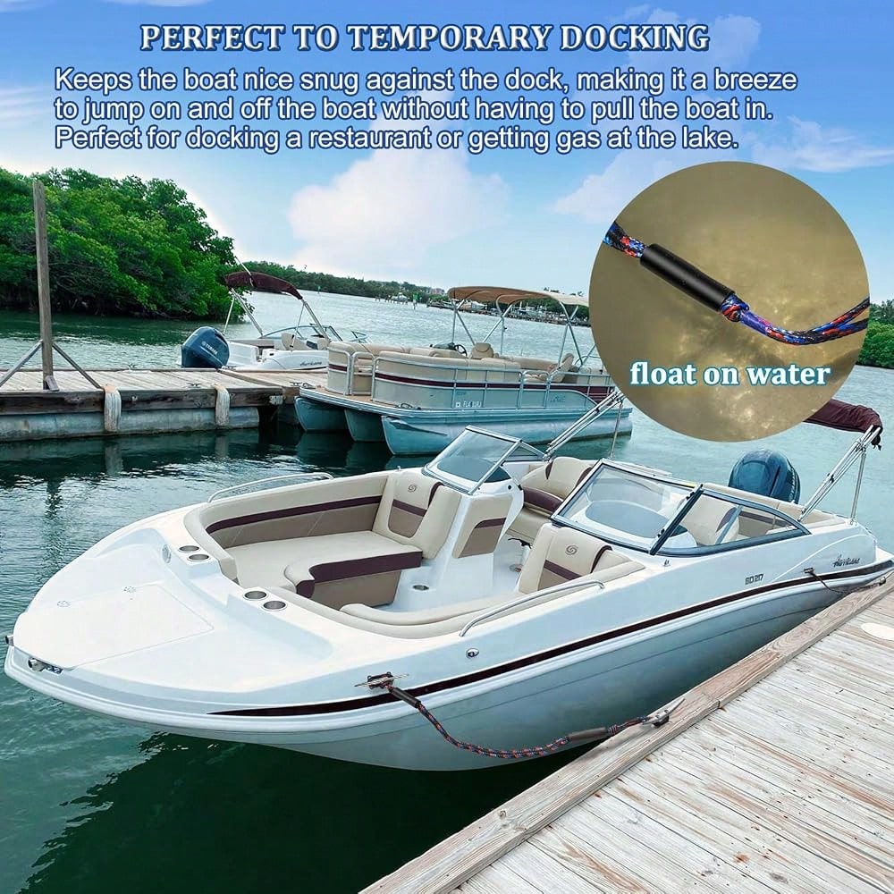 Boat Bungee Dock Lines, Mooring Lines, Boating Gifts For Men, Boat Accessories, Pontoon Accessories, Perfect For Bass Boat, Jet Ski (6 Feet)