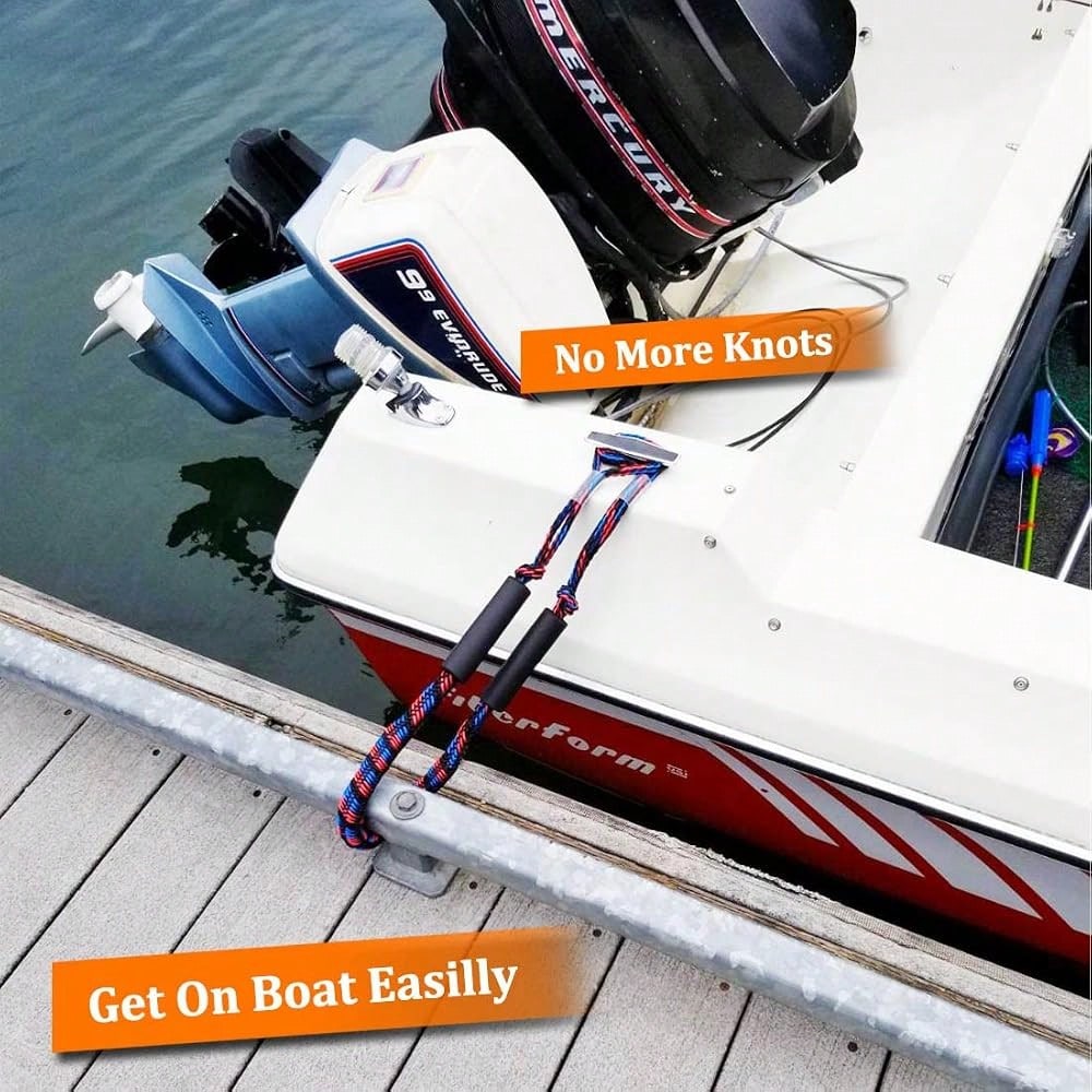 Boat Bungee Dock Lines, Mooring Lines, Boating Gifts For Men, Boat Accessories, Pontoon Accessories, Perfect For Bass Boat, Jet Ski (6 Feet)
