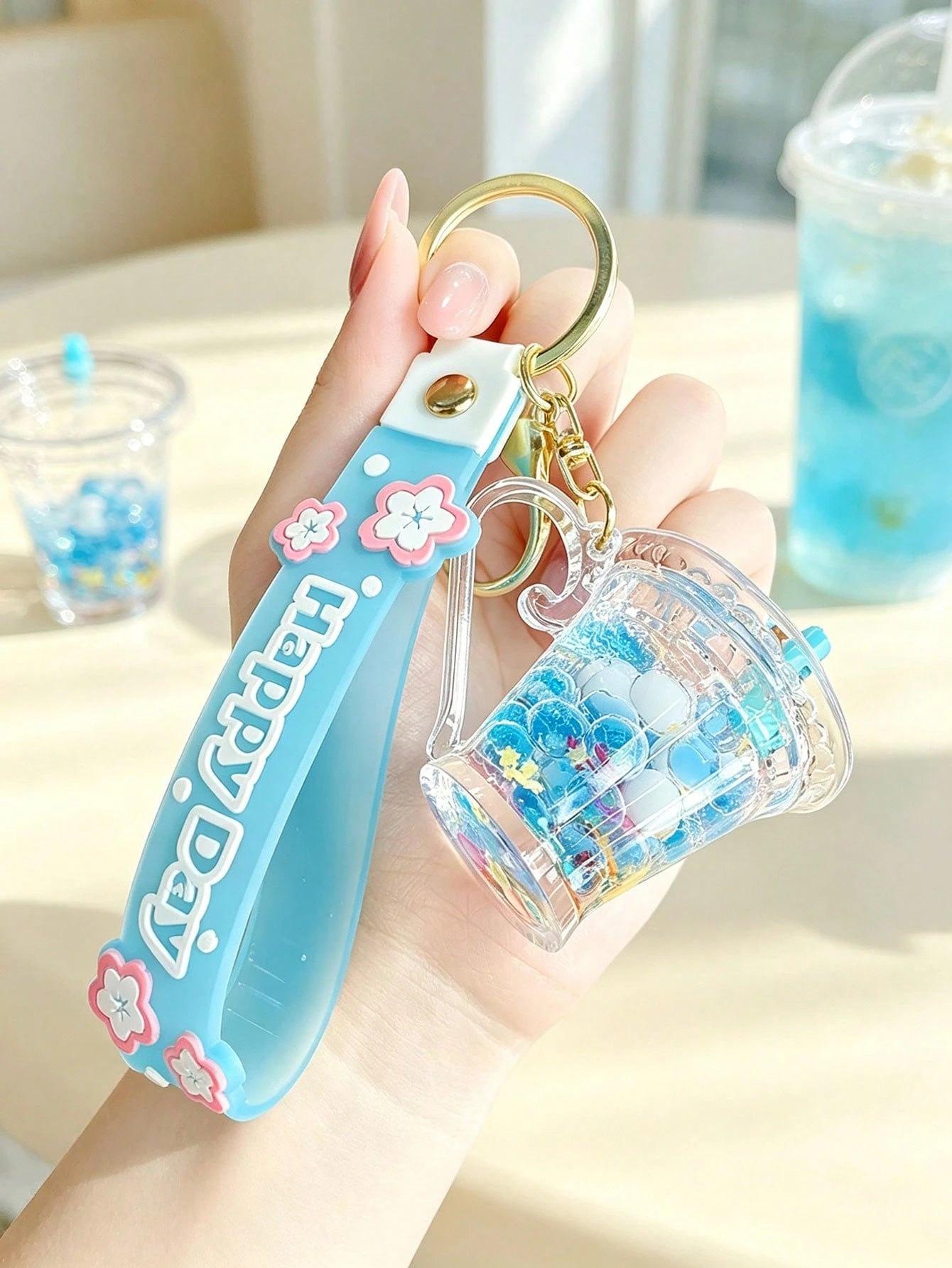 Boba Milk Cup Keychain,Summer Fresh Colors Series Cup Shapes Keychain,Unisex Keyring, Keychain Pendant,Backpack Pendant, Party Party Gift