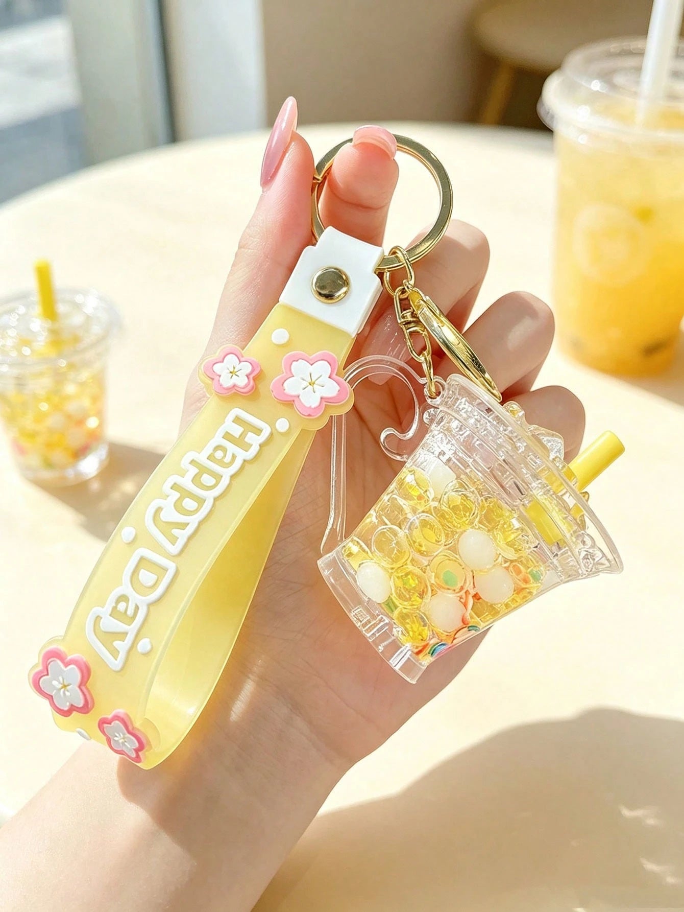 Boba Milk Cup Keychain,Summer Fresh Colors Series Cup Shapes Keychain,Unisex Keyring, Keychain Pendant,Backpack Pendant, Party Party Gift