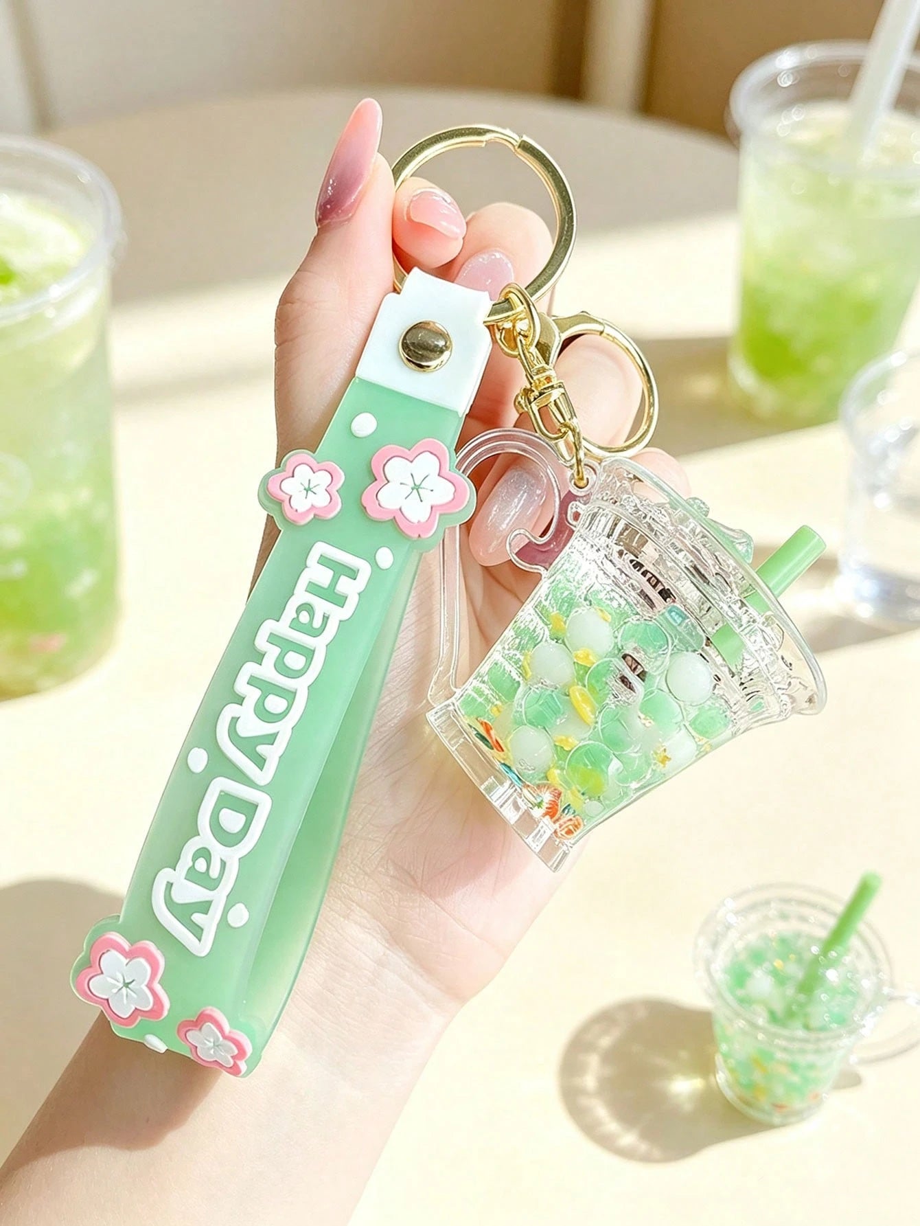 Boba Milk Cup Keychain,Summer Fresh Colors Series Cup Shapes Keychain,Unisex Keyring, Keychain Pendant,Backpack Pendant, Party Party Gift