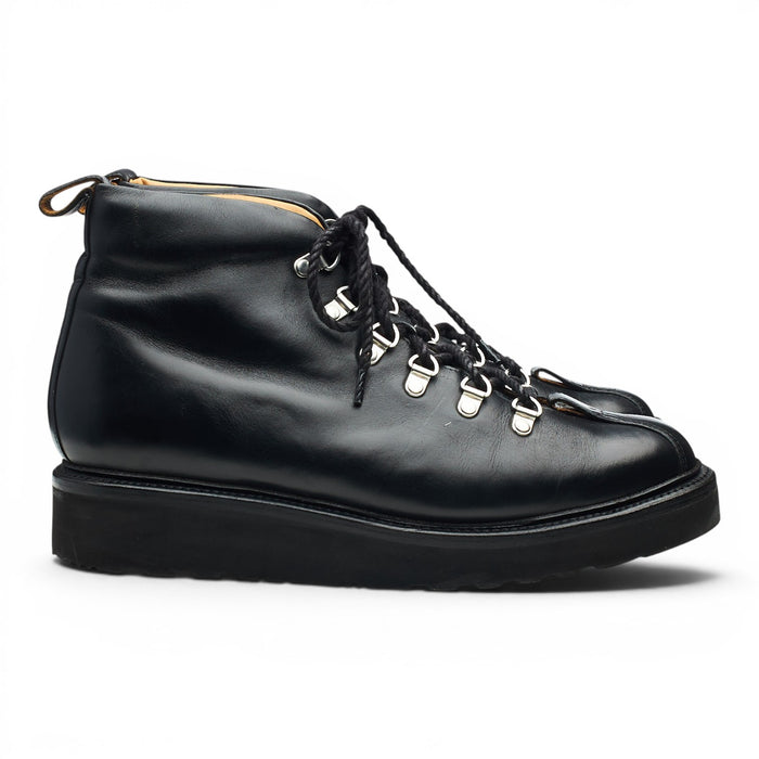 'Bobby' Black Leather Hiker Boots UK 8 G