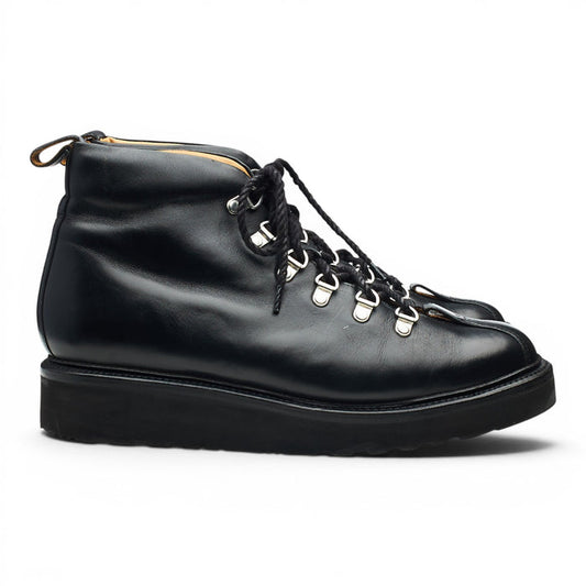 'Bobby' Black Leather Hiker Boots UK 8 G