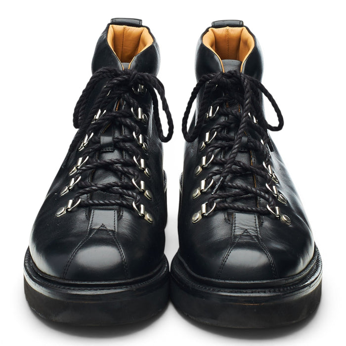'Bobby' Black Leather Hiker Boots UK 8 G