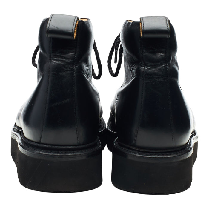 'Bobby' Black Leather Hiker Boots UK 8 G