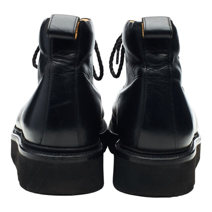 'Bobby' Black Leather Hiker Boots UK 8 G