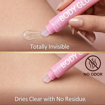 Body Adhesive Glue, Sweat And Water Resistant Outfit Fixing Glue, Stain-Free Easy Clean With Soap And Water, Fashion Tape