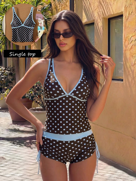 Bonvoyette Women's Polka Dot Print Swimsuit Top