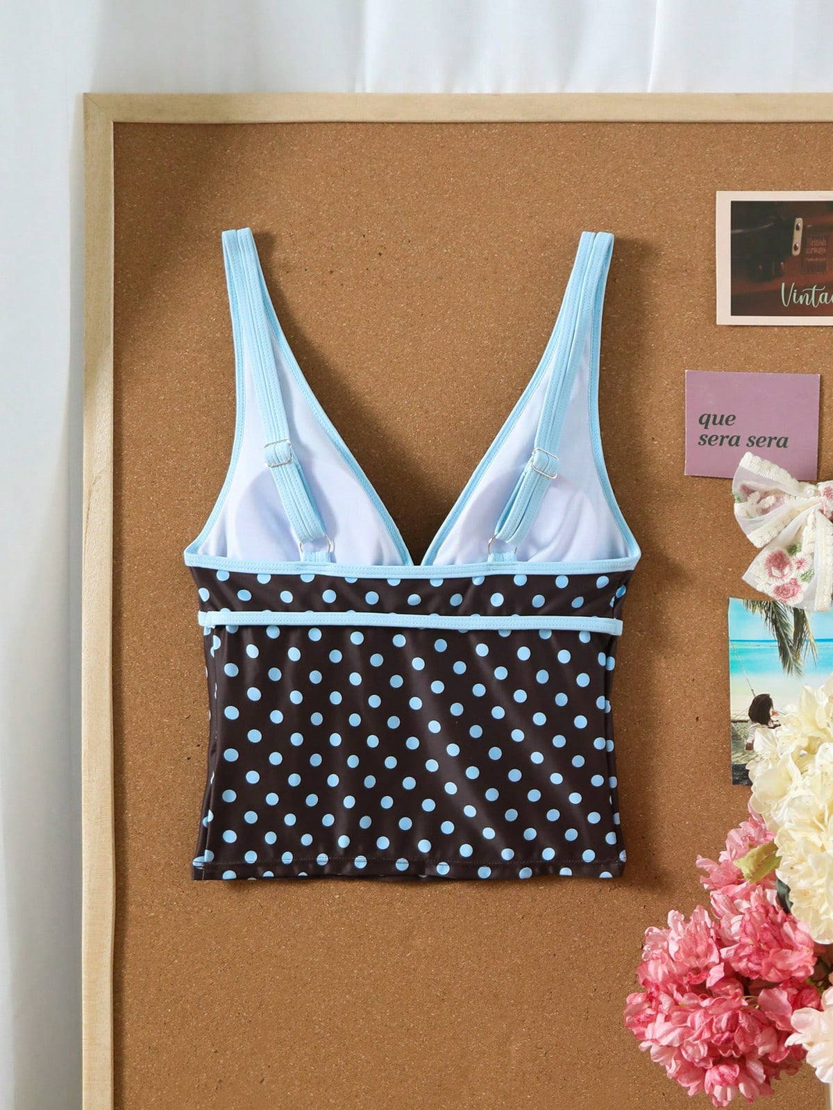 Bonvoyette Women's Polka Dot Print Swimsuit Top