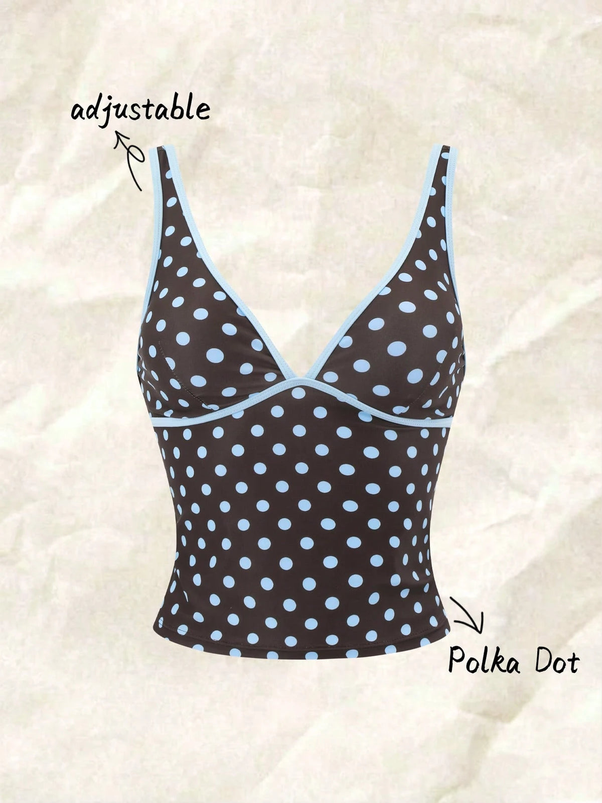 Bonvoyette Women's Polka Dot Print Swimsuit Top