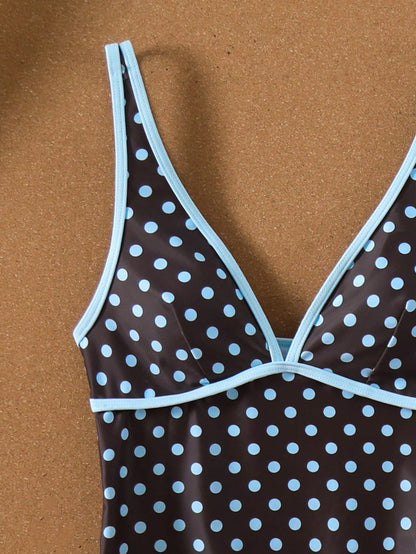 Bonvoyette Women's Polka Dot Print Swimsuit Top