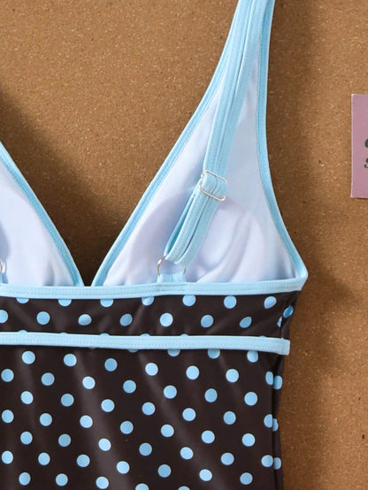 Bonvoyette Women's Polka Dot Print Swimsuit Top