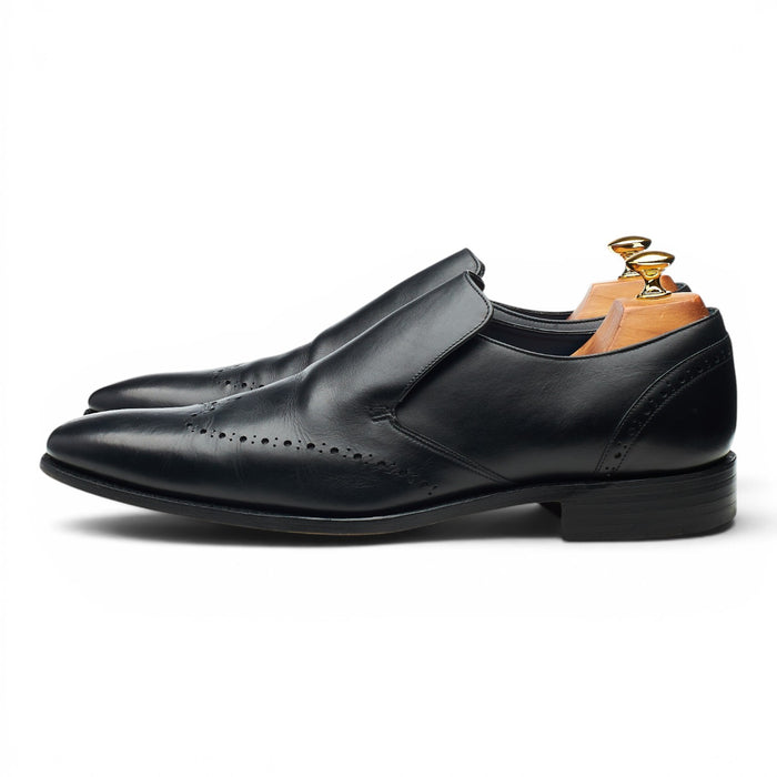'Bourne' Black Leather Slip On Loafers UK 10 F