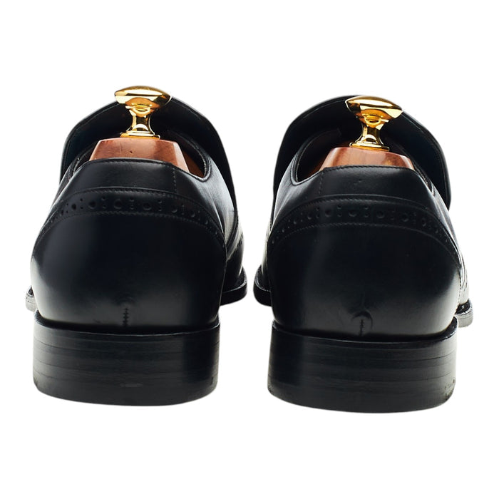 'Bourne' Black Leather Slip On Loafers UK 10 F