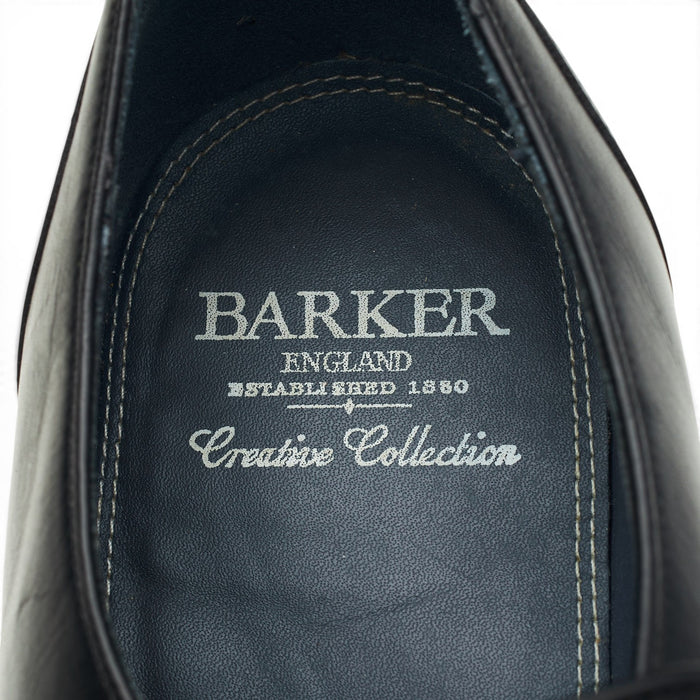 'Bourne' Black Leather Slip On Loafers UK 10 F