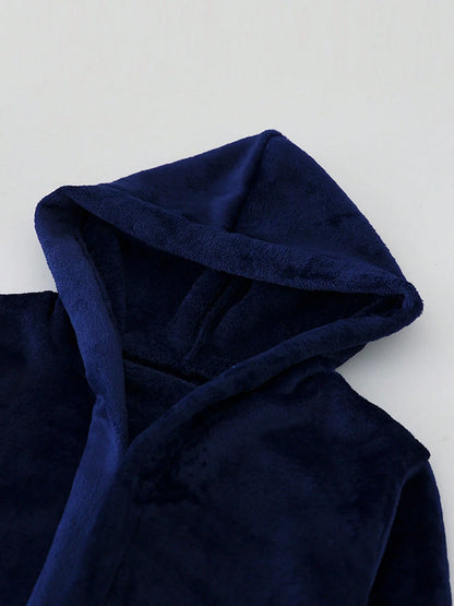 Boys Girls Bathrobes,Children's Flannel Hooded Pajamas Sleepwear For Kids ﻿