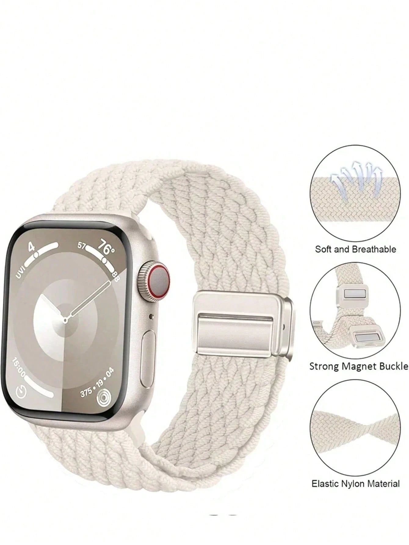 Braided Straps Compatible With Apple Watch Band 46mm 42mm 44mm 45mm 49mm 41 40 Mm Magnetic Bracelet Series 10 9 8 7 6 5 SE Ultra 2