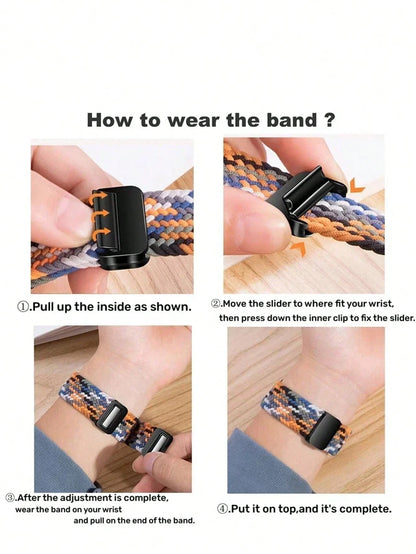 Braided Straps Compatible With Apple Watch Band 46mm 42mm 44mm 45mm 49mm 41 40 Mm Magnetic Bracelet Series 10 9 8 7 6 5 SE Ultra 2