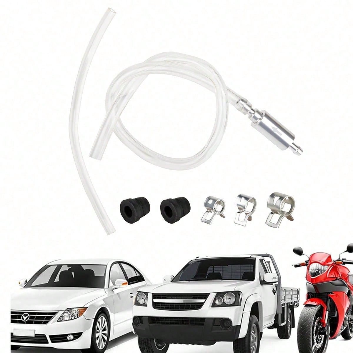 Brake Bleeder Kit, Brake Bleeder Hose, Universal Brake Fluid Deflator With One-Way Check Valve And Metal Clamp Hose For Car And Motorcycle Clutch Brake Bleeding
