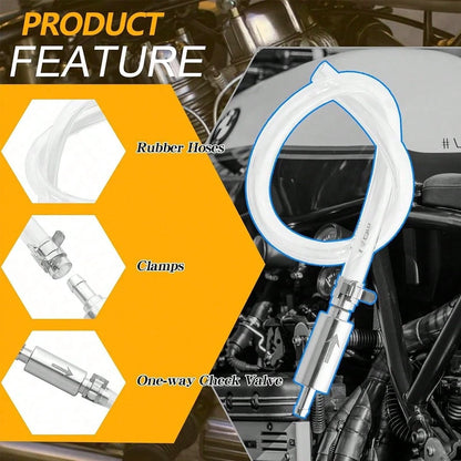 Brake Bleeder Kit, Brake Bleeder Hose, Universal Brake Fluid Deflator With One-Way Check Valve And Metal Clamp Hose For Car And Motorcycle Clutch Brake Bleeding