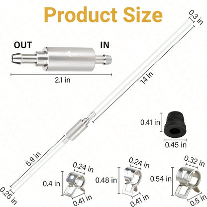 Brake Bleeder Kit, Brake Bleeder Hose, Universal Brake Fluid Deflator With One-Way Check Valve And Metal Clamp Hose For Car And Motorcycle Clutch Brake Bleeding