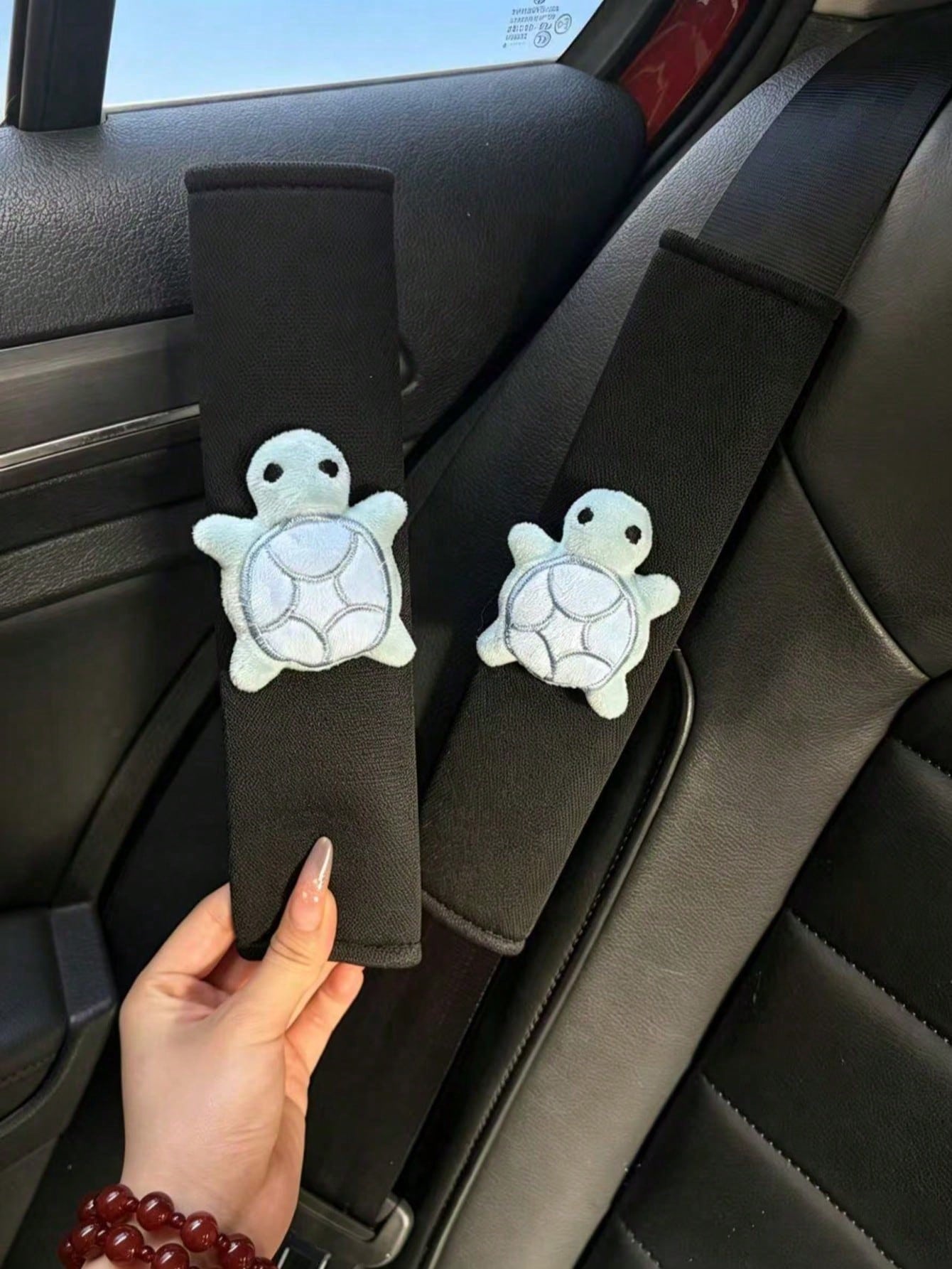Breathable Cute Turtle Creative Car Seat Belt Shoulder Pad Cover, Premium Car Protection Sleeve, Universal All-Season, Suitable For Women