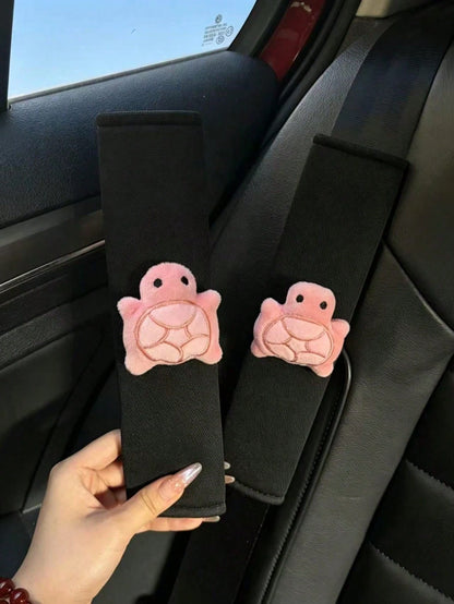 Breathable Cute Turtle Creative Car Seat Belt Shoulder Pad Cover, Premium Car Protection Sleeve, Universal All-Season, Suitable For Women
