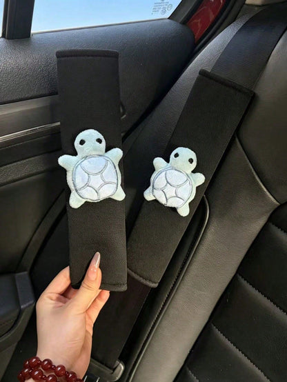 Breathable Cute Turtle Creative Car Seat Belt Shoulder Pad Cover, Premium Car Protection Sleeve, Universal All-Season, Suitable For Women