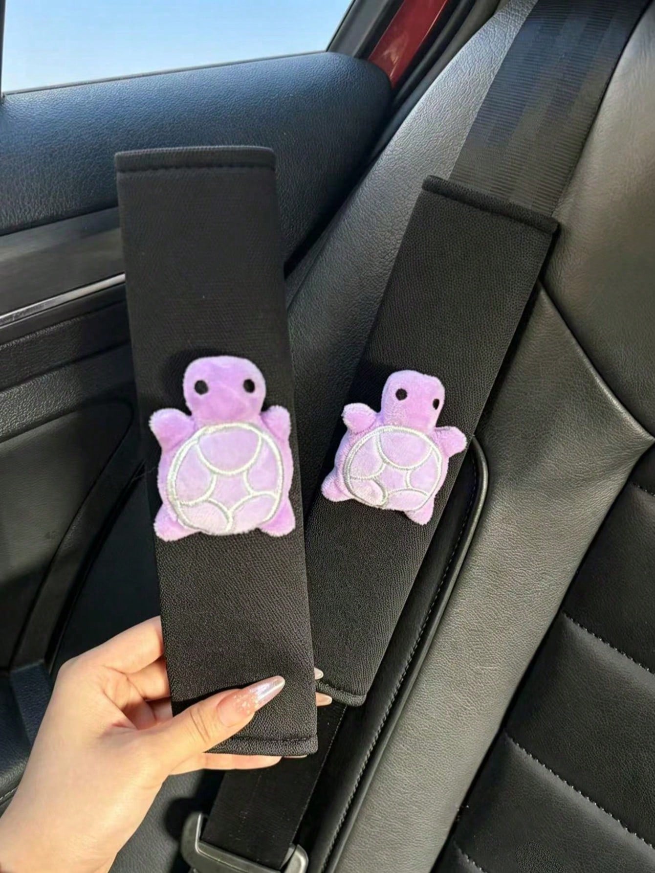 Breathable Cute Turtle Creative Car Seat Belt Shoulder Pad Cover, Premium Car Protection Sleeve, Universal All-Season, Suitable For Women
