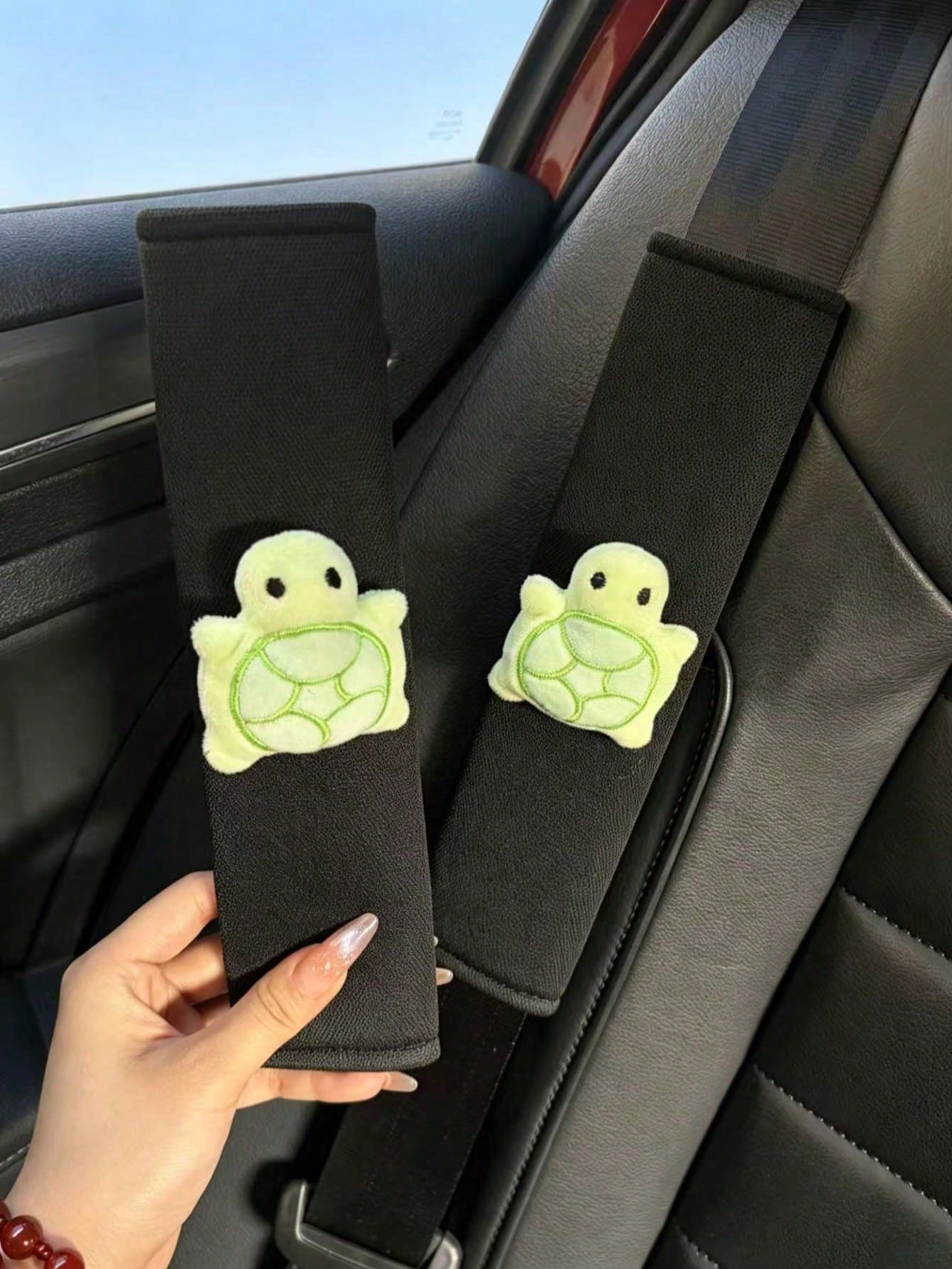 Breathable Cute Turtle Creative Car Seat Belt Shoulder Pad Cover, Premium Car Protection Sleeve, Universal All-Season, Suitable For Women