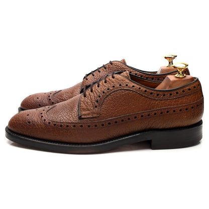 Brown Grain Bison Leather Derby Brogues UK 8.5 US 9.5 D
