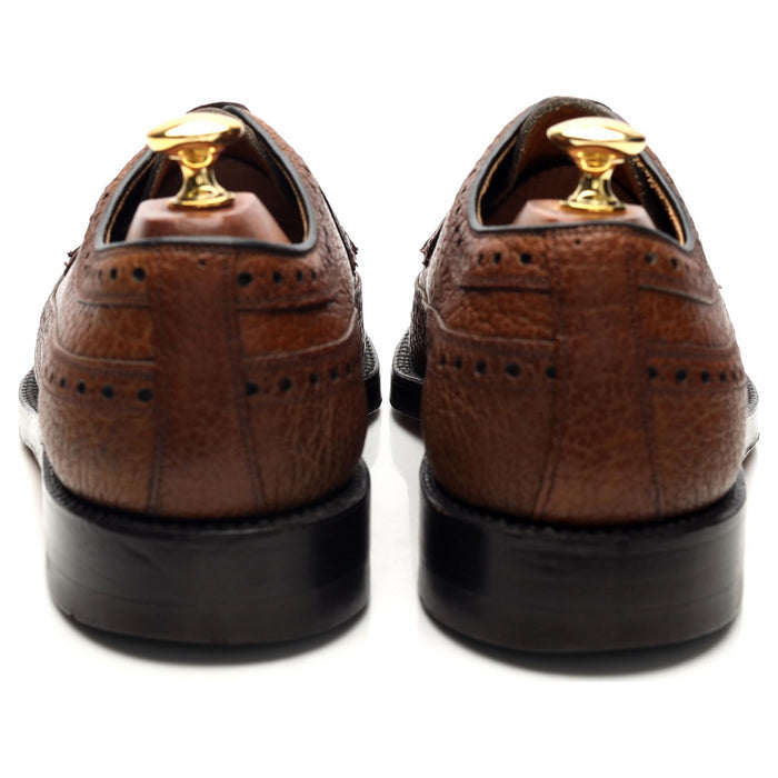 Brown Grain Bison Leather Derby Brogues UK 8.5 US 9.5 D