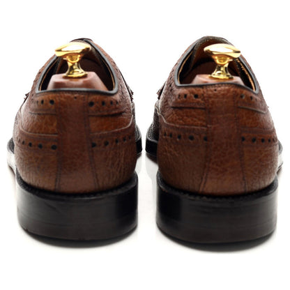 Brown Grain Bison Leather Derby Brogues UK 8.5 US 9.5 D