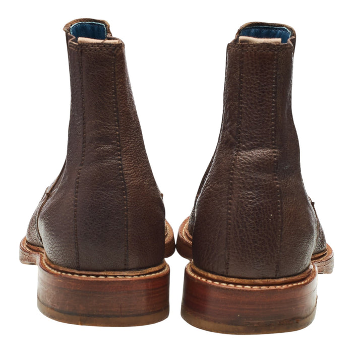 Brown Grain Leather Brogue Chelsea Boots UK 8