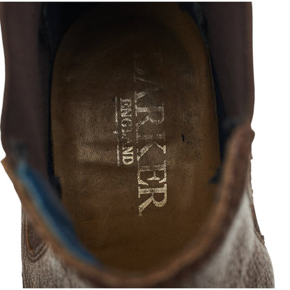Brown Grain Leather Brogue Chelsea Boots UK 8