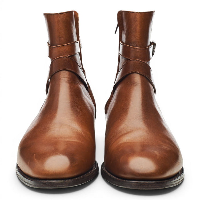 Brown Leather Zip-up Jodhpur Boots UK 10.5 G