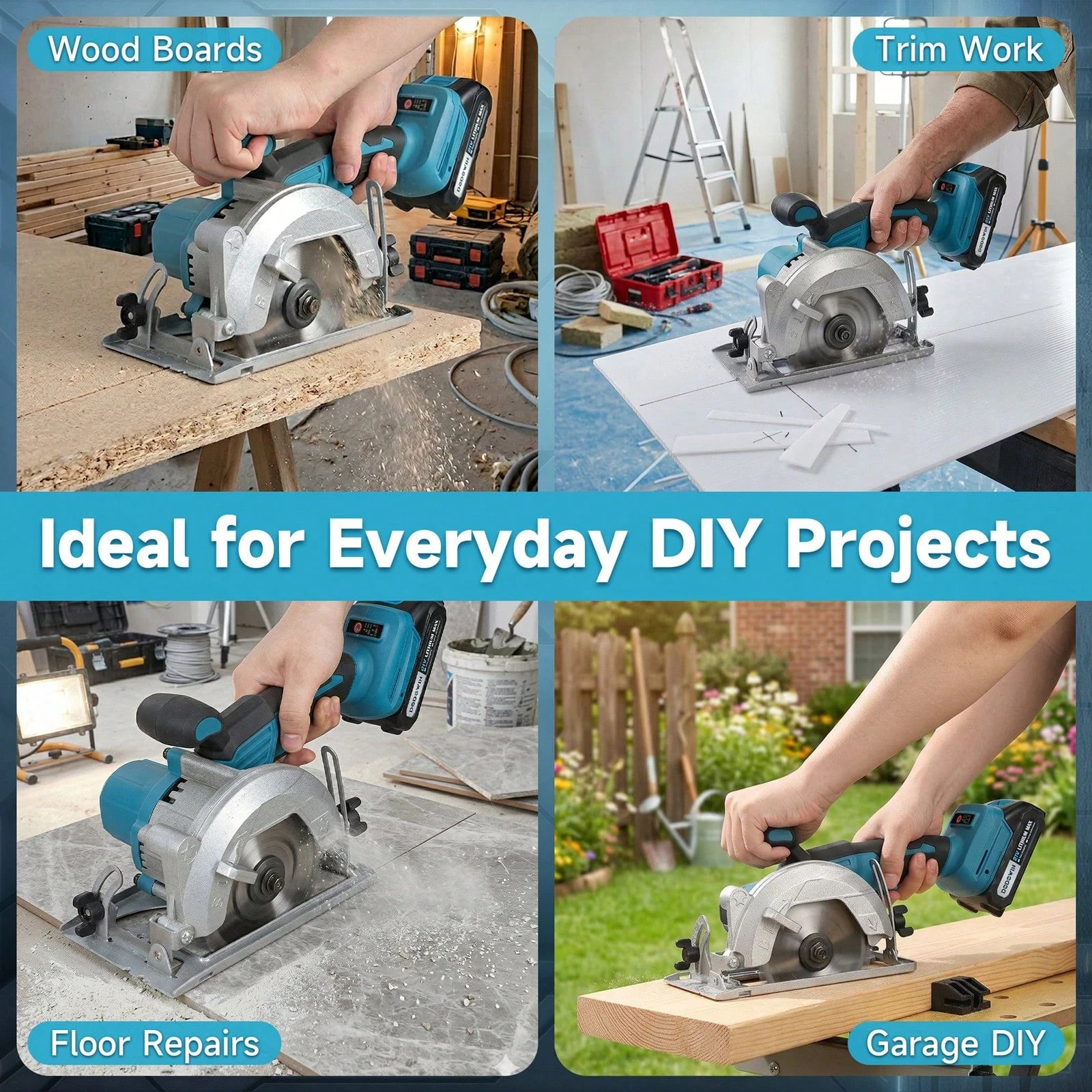 Brushless Circular Saw Kit- 21V Dual Smart Batteries And Battery Charger, Comes With Saw Blades, Two Adjustable 45° Cutting Depths, Up To 6900 RPM- Ideal For Woodworking And Garden Projects.Christma