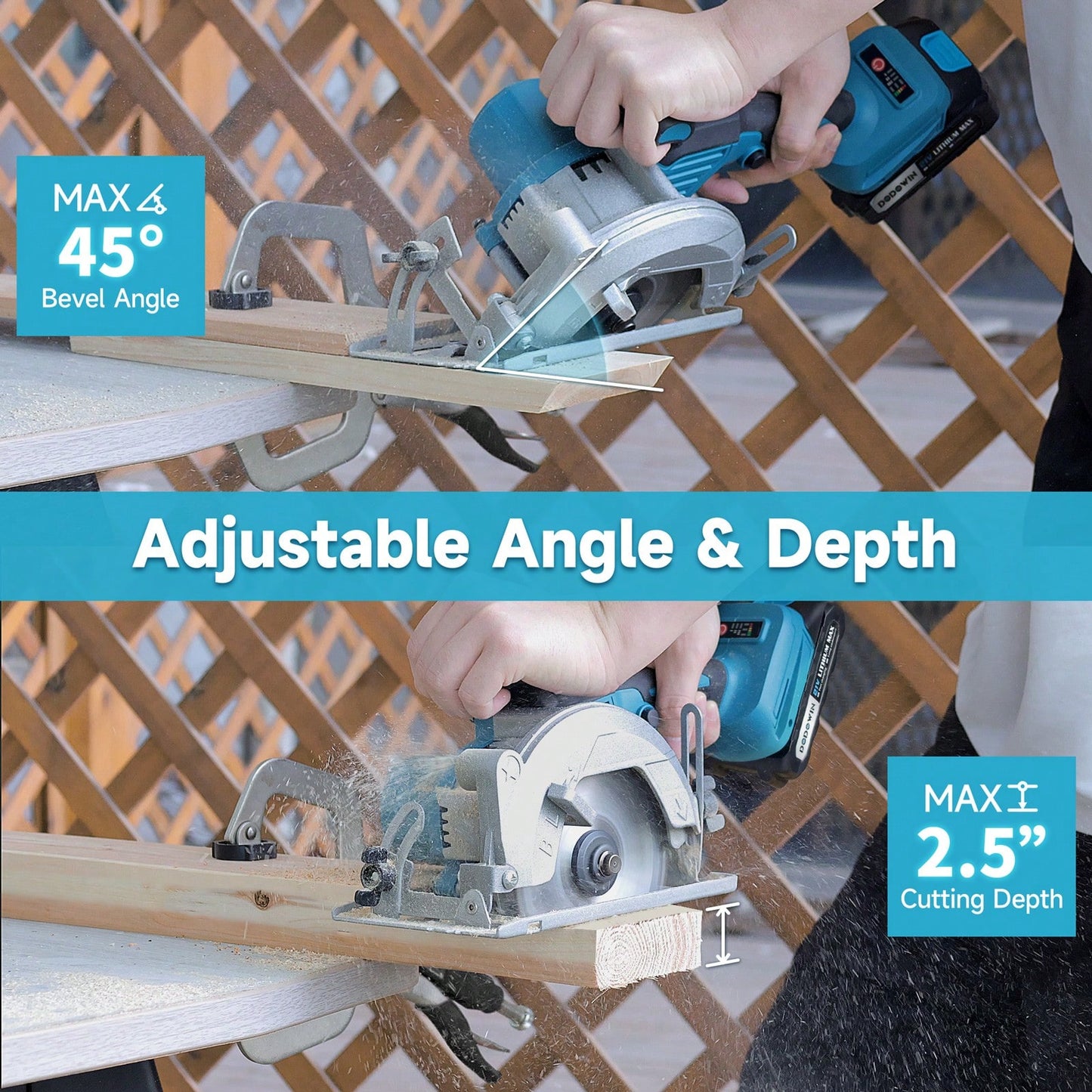 Brushless Circular Saw Kit- 21V Dual Smart Batteries And Battery Charger, Comes With Saw Blades, Two Adjustable 45° Cutting Depths, Up To 6900 RPM- Ideal For Woodworking And Garden Projects.Christma
