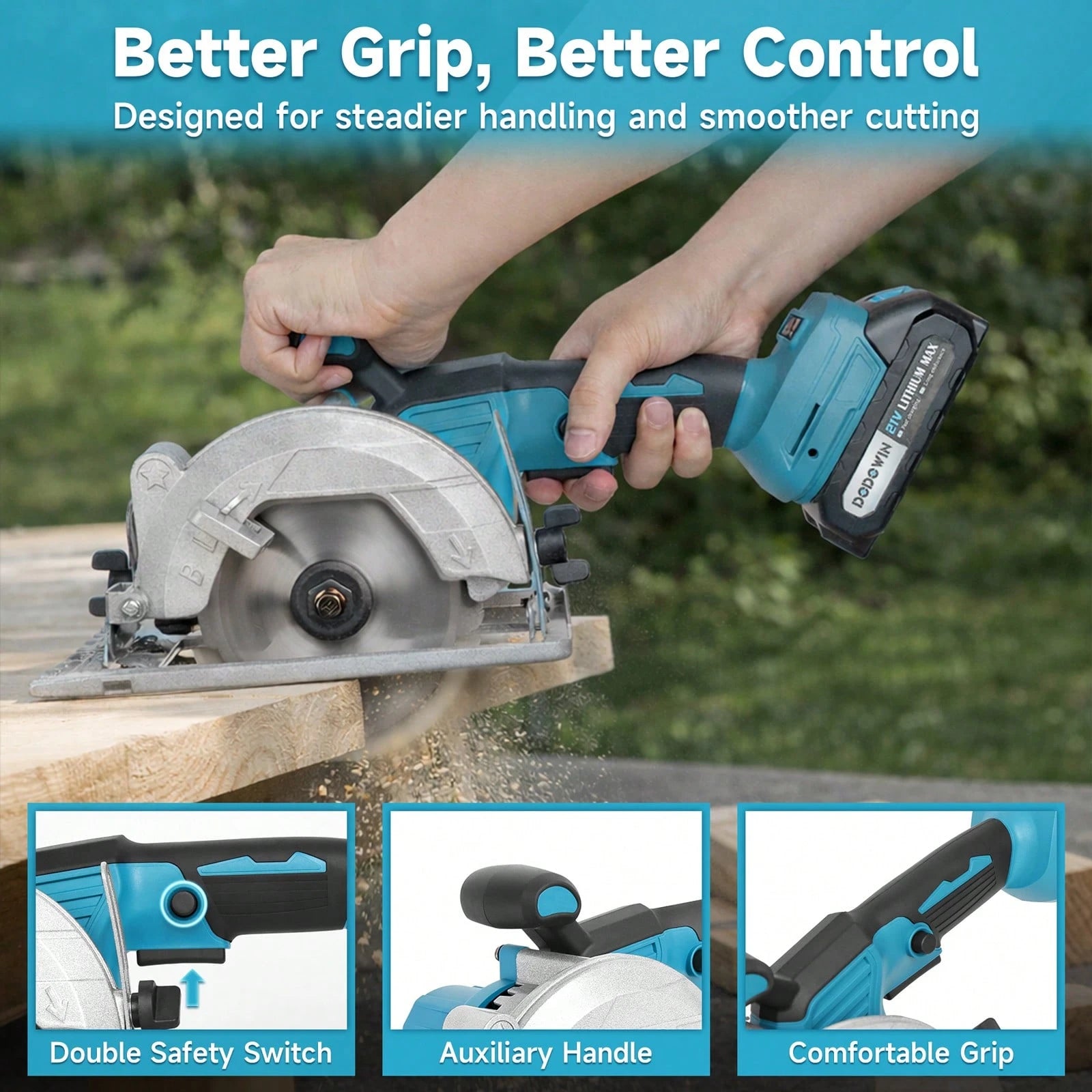 Brushless Circular Saw Kit- 21V Dual Smart Batteries And Battery Charger, Comes With Saw Blades, Two Adjustable 45° Cutting Depths, Up To 6900 RPM- Ideal For Woodworking And Garden Projects.Christma